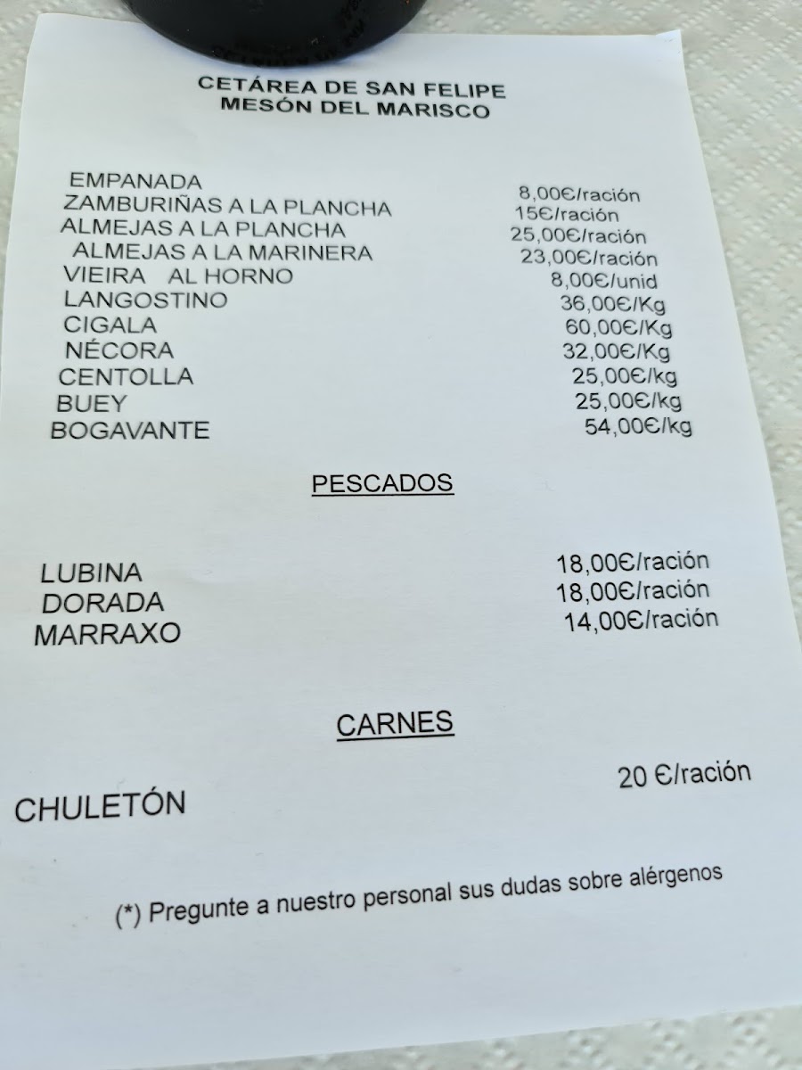 Menu Marisquería Cetárea San Felipe-5