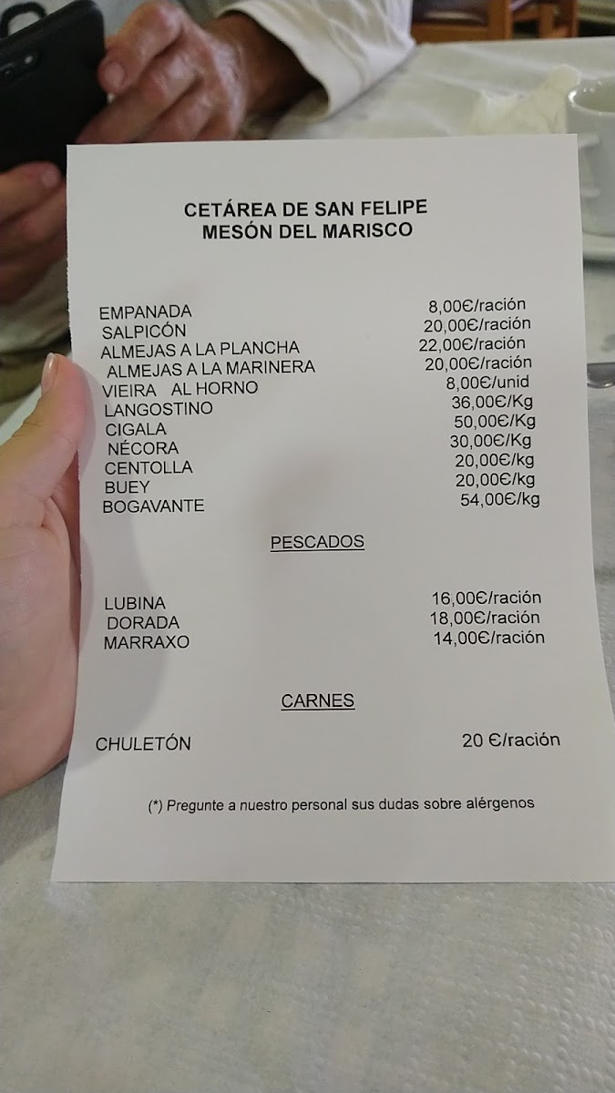 Menu Marisquería Cetárea San Felipe-8