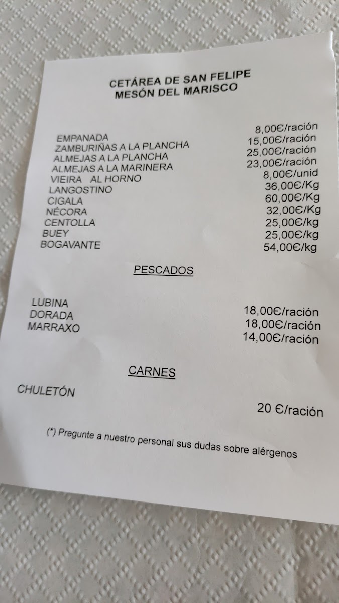 Menu Marisquería Cetárea San Felipe-9